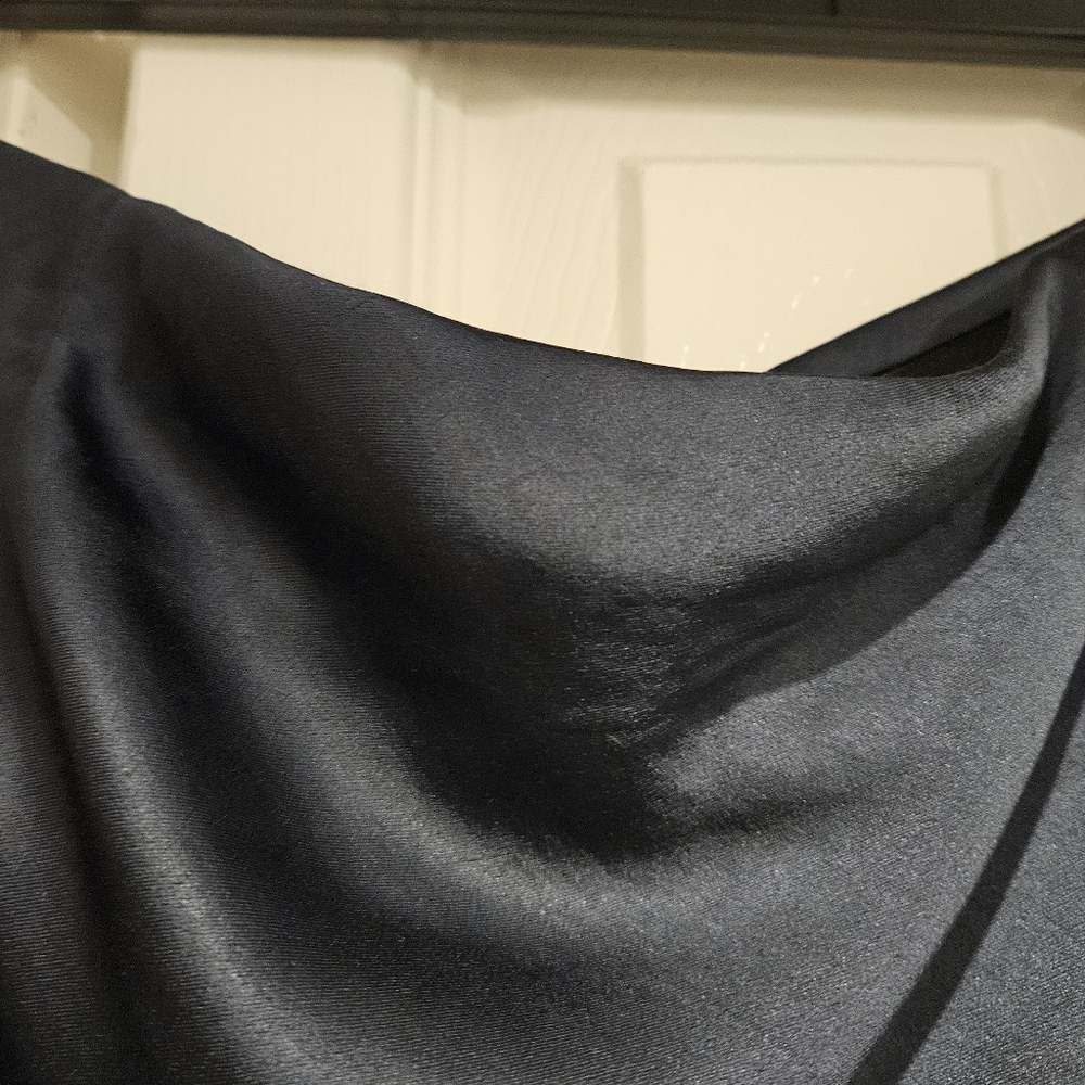 Madewell Satin Hunter Green Slip Skirt Long Size 14 Elastic Waist Skirt - Picture 3 of 6